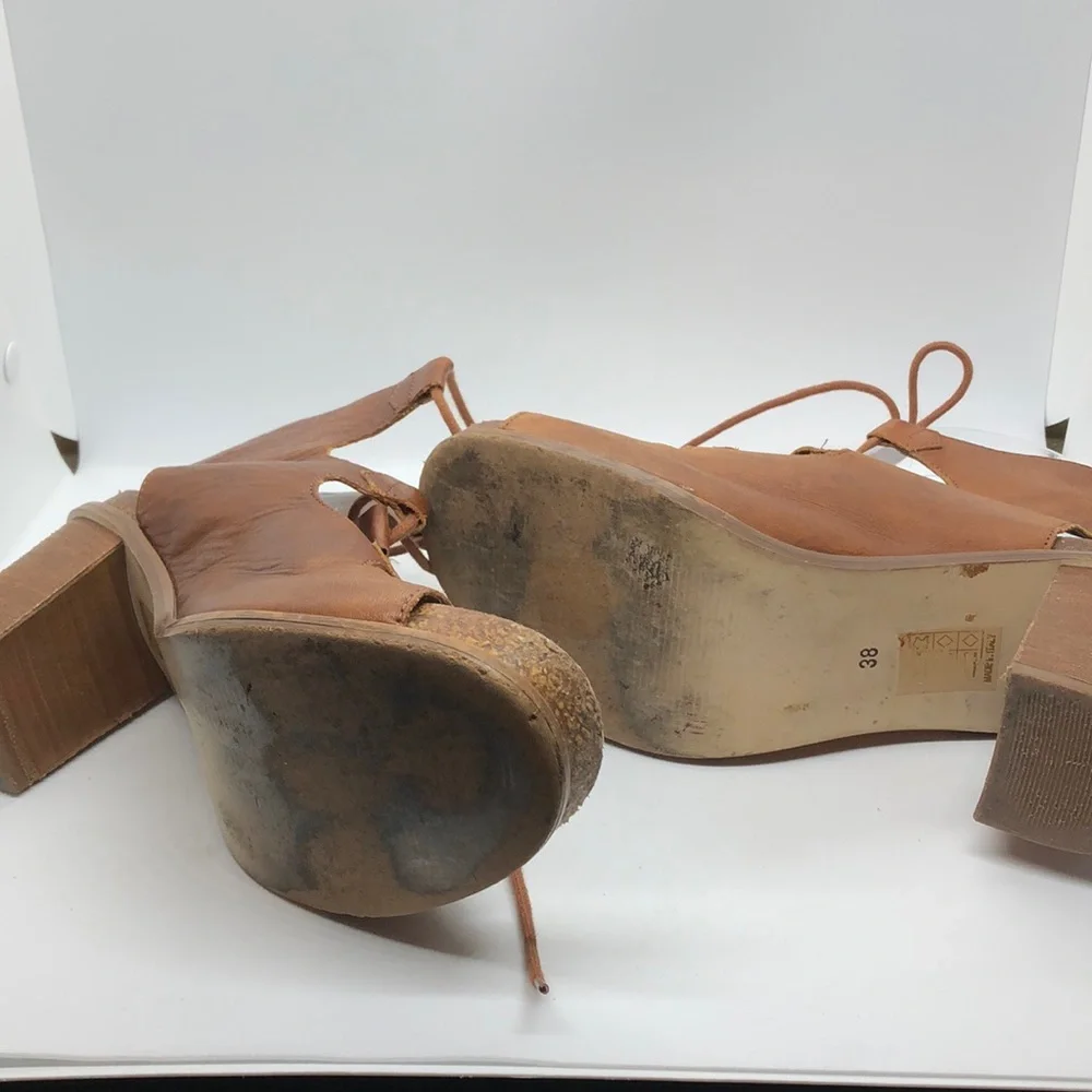 Topshop Italian Leather Gladiator Sandal Heel 8
